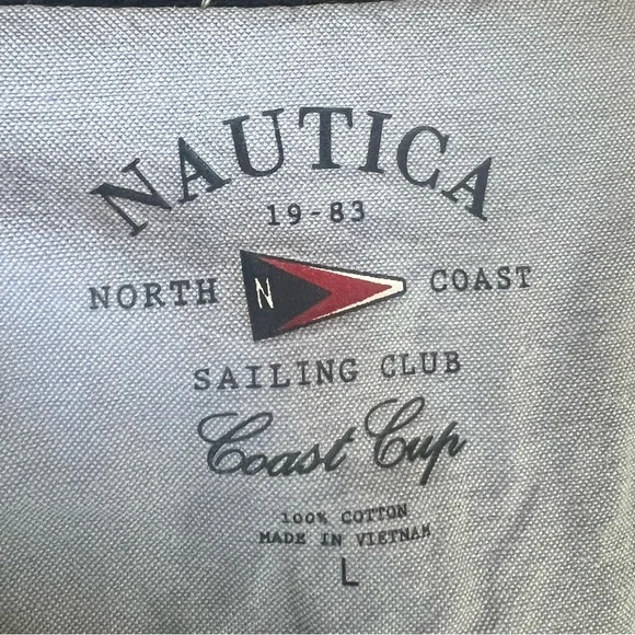 Nautica Navy and White Striped Quarter-Zip Polo Long Sleeve‎ - Picture 6 of 6